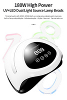 Lampe et séchoir à ongles BLUEQUE 180W UV LED avec 60 perles, machine de polymérisation de vernis à gel pour salon professionnel/maison pour bricolage Nail Art
