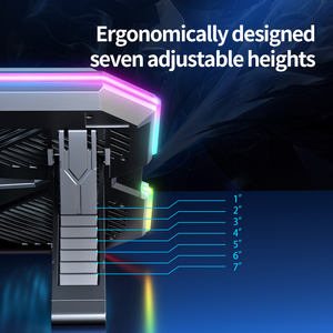 Support de <span class=keywords><strong>refroidissement</strong></span> RGB pour ordinateur <span class=keywords><strong>portable</strong></span> de jeu avec double USB, coussin de <span class=keywords><strong>refroidissement</strong></span> ergonomique <span class=keywords><strong>portable</strong></span> pour ordinateurs portables et tablettes 12-<span class=keywords><strong>17</strong></span> <span class=keywords><strong>pouces</strong></span> - Product Image 3