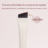 Pinceau à sourcils portable ultra-fin et plat pour le contour, pinceau à eyeliner droit et fin, pinceau à sourcils oblique et fin