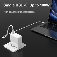 Chargeur mural électrique ignifuge 100W GaN PD ultra-rapide à port unique USB-C PPS QC3.0 avec prise EU pour ordinateur portable, téléphone portable, appareil photo, écouteurs