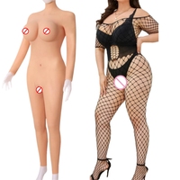 Combinaison intégrale de haute qualité avec faux seins féminins, prothèses mammaires avec tête, gros seins pour hommes, combinaison en silicone