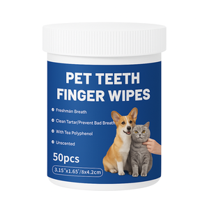 Échantillon gratuit 50 pièces lingettes de nettoyage des dents de chien lingettes dentaires pour animaux de compagnie - Product Image 2