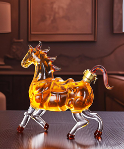 SET 4 BICCHIERINI GRAPPA LIQUORE DECORO CAVALLO