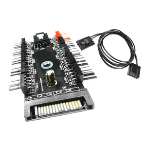 Hub de ventilateur PWM 10 ports <span class=keywords><strong>IDE</strong></span>/<span class=keywords><strong>SATA</strong></span> vers adaptateur 4 broches avec contrôle de vitesse multicanal pour système de refroidissement de boîtier PC - Product Image 5