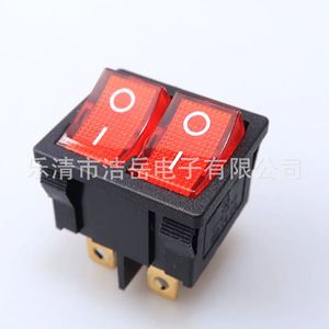 Interruptor basculante doble KCD1 de 5 o 6 pines, encendido/apagado, para equipos industriales, terminal de soldadura, indicador LED rojo - Product Image 2