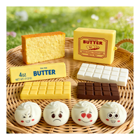 Kit de jouets sensoriels mignons en forme de produits de boulangerie (beurre, chocolat, pain, boulette) – Jouet anti-stress à rebond lent pour soulager l'anxiété – Cadeau