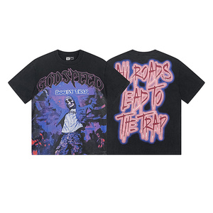 スケートボードゴッドスカイラインスカルスピーディプリントメンズグラフィックTシャツ100%コットンジャージーエコフレンドリーヴィンテージボクシーヒップホップストリートウェア - Product Image 3