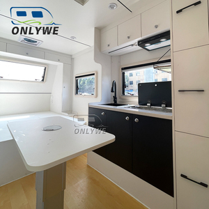 ONLYWE Camper Caravan <span class=keywords><strong>4X4</strong></span>, caravane tout-terrain, camping-car avec cuisine coulissante et système d'énergie solaire - Product Image 5