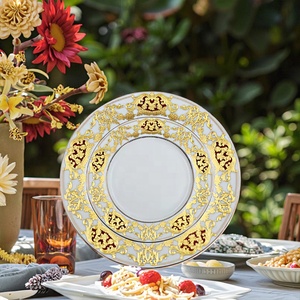 Khách Sạn Sang Trọng Nhà Hàng Nổi Sứ Xương Trung Quốc Handmade Bữa Ăn Tối Món Ăn Tấm Bộ Đồ Ăn - Product Image 6