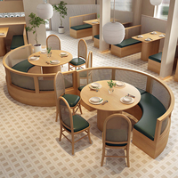 Ensembles de meubles de restaurant en bois massif de haute qualité, canapé de restauration rapide avec tables à manger en métal, chaises pour parcs
