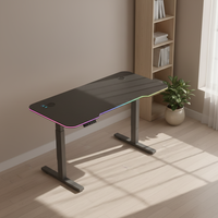Table de jeu AORlifting E-sports avec certification CE, plateau en placage de fibre de carbone, vitesse de levage de 20 mm/s, avec crochet pour casque, vente en gros d'usine