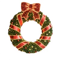Guirlande lumineuse LED d'extérieur HOYECHI pour Noël avec nœud papillon 2*1,8M, étanche, pour centre commercial, décoration de photos de vacances