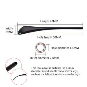 ปลายหุ้ม<span class=keywords><strong>แว่น</strong></span>ตาพลาสติกมีความแม่นยำ1.4มม. <span class=keywords><strong>ปลอก</strong></span><span class=keywords><strong>ขา</strong></span>สำหรับ<span class=keywords><strong>แว่น</strong></span>ตาป้องกันการลื่น6สีสำหรับกรอบโลหะ - Product Image 2