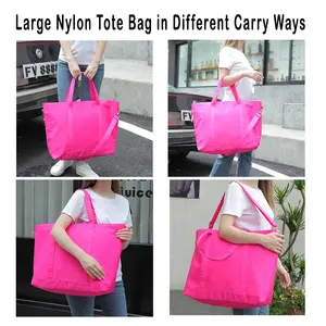 Stock Tote Bag For Teacher Gift Large Nylon Handbag For Office Lady Travel Bag For Girls