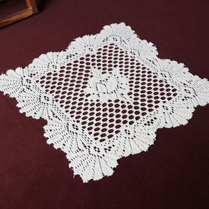 Lace Placemat Ins Vintage Crochet <b>Square</b> <b>Tablecloth</b> Coffee Table European Modern Minimalist Style Solid Color - Product Image 3