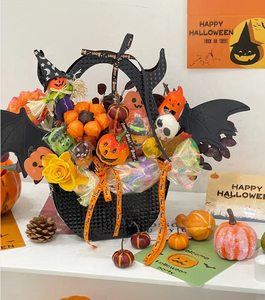 Boîtes pliables à main pour Halloween, petits monstres et petits démons, boîtes créatives pour arrangements floraux, emballage cadeau avec poignée - Product Image 2