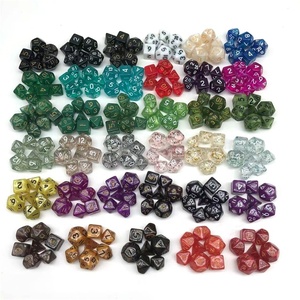 Acrílico Mini 7 Die Polyhedral RPG DND Multi <span class=keywords><strong>Color</strong></span> <span class=keywords><strong>Dice</strong></span> <span class=keywords><strong>Set</strong></span> con bolsa de terciopelo - Product Image 3