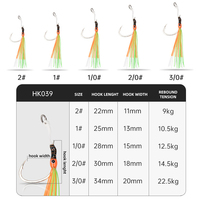 Hameçons assistés doubles et simples en acier à haute teneur en carbone OEM 2 #   1 #   Anneau solide lumineux 1/0 2/0 3/0 pour la pêche au poisson-chat et au bar en eau salée