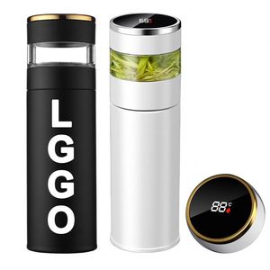 Custom Logo Tea Separation Smart Water Bottle Stainless Steel Thermos Tumbler Digital Vacuum Flasks with LED <b>Temperature</b> Display - Product Image 1