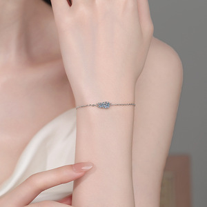 Bracelet ELAN <span class=keywords><strong>de</strong></span> luxe en moissanite 0,7 ct couleur D VVS1, en argent sterling S925, minimaliste, ajustable, testé au <span class=keywords><strong>testeur</strong></span> <span class=keywords><strong>de</strong></span> diamants GRA - Product Image 4