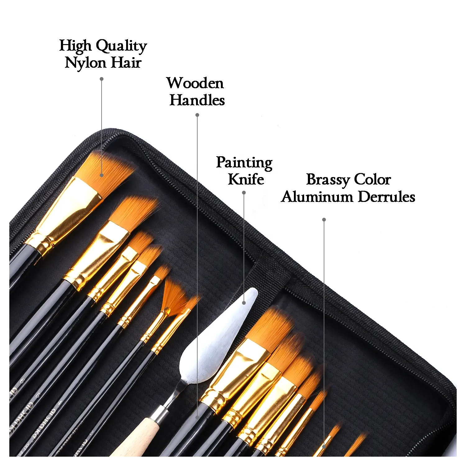 2023 New Products Cheap Art Acrylic Paint Brush Set with case