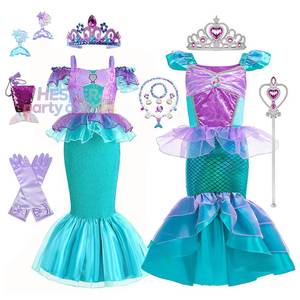 Costume Ariel de Halloween pour enfants, robe de princesse sirène en cristal pour filles - Product Image 1