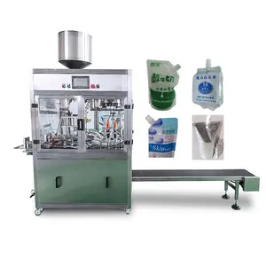 Energy Conservation 0.5-0.6Mpa Liquid Suction Nozzle Bag Filling Machine For Jelly Water Beverage