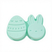 Moule à biscuits en silicone écologique en forme de lapin de Pâques, antiadhésif, résistant à la chaleur, non toxique, facile à démouler, compatible lave-vaisselle, outil de pâtisserie