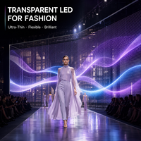 Film LED transparent flexible adhésif pour intérieur et extérieur, écran d'affichage en cristal, film LED transparent pour verre