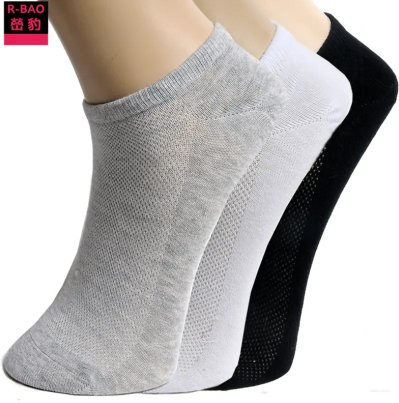 Polyester Ankle Quarter Socks Wholesale Polyester Short Ankle Gym Invisible Socks Men's White Grey Black Manufacturer Casual