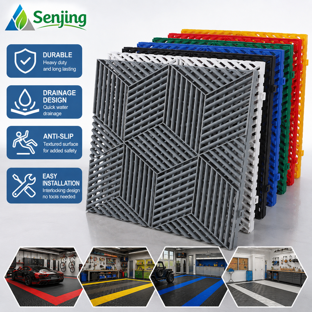 Garage Tiles Interlocking Durable Vinyl Flooring with 3D Model Design Anti-Slip Surface for Commercial Industrial Grade