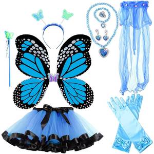 Ensemble de costume de fée pour filles HP, ailes de papillon, jupe tutu, accessoires, robe de princesse pour Halloween, fête à thème d'anniversaire - Product Image 3