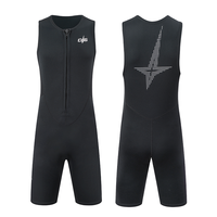 Wetsuit selam dan renang DIVESTAR tanpa lengan, berbahan neoprene 3mm, anti air, ramah lingkungan, dengan logo custom di bagian depan, untuk dewasa.