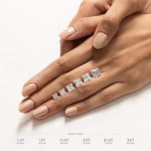 シーダイヤモンド IGI認定 プリンセスカット ラボグロウン 非加工 サステイナブルダイヤモンド 1カラット Dカラー VVS 深セン産 イヤリング用 - Product Image 1