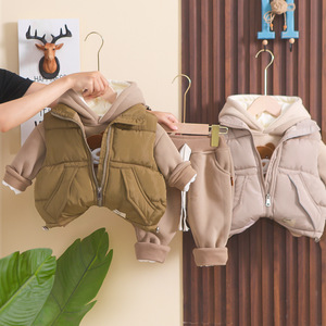 Chàng trai lông cừu lót dày ba mảnh thiết lập mới bé trẻ em mùa thu và mùa đông đặt bé bé quần áo mùa đông - Product Image 5