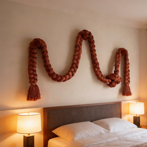 Escultura <span class=keywords><strong>de</strong></span> Pared <span class=keywords><strong>de</strong></span> Macramé con Cuerda Trenzada, Estilo Artesanal, para Proyectos <span class=keywords><strong>de</strong></span> Interiorismo y Arte <span class=keywords><strong>de</strong></span> Alta Gama - Product Image 4