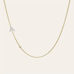 FUAMAY 2025 personnalisation bijoux personnalisables 925 argent Unique fendu galvanoplastie Alphabet Zircon collier initial - Product Image 1