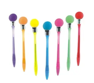  Factory Direct Supply Plastic Glow Bal Pen Gloeilamp Gloeiende Pen Flash Licht Pennen Met Laagste Prijs