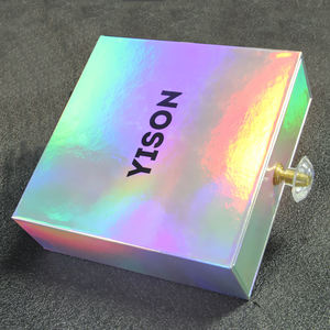 Caja de embalaje de plata holográfica con cajón deslizante cuadrado <span class=keywords><strong>Caixa</strong></span> gaveta de cartón de lujo personalizado para monedero cinturón - Product Image 5