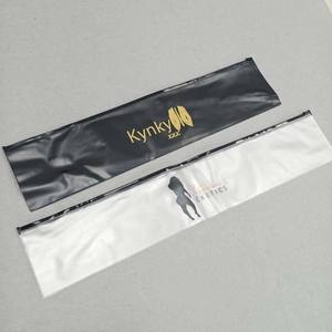 Custom Logo Branded Custom Pvc Clear Frosted Black Wig Storage Plastic Ziplock Packing Bags Hair Packaging Zip Lock