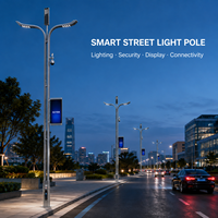 Poteau d'éclairage intelligent avec caméra CCTV, écran LED en aluminium IP66, WiFi 5G AC, recharge de véhicules électriques, PTZ HD multifonctionnel, extérieur, garantie 3 ans