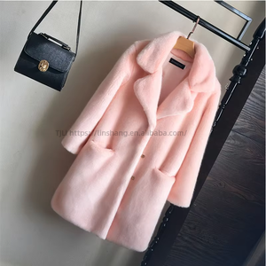 Nouveauté Automne/Hiver Manteau en fausse fourrure mi-long pour femme avec fourrure intégrée, tendance - Product Image 4