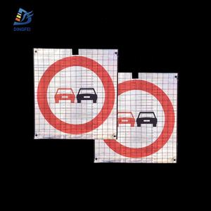 İngiltere yüksek görünürlük geri dönüşümlü hiçbir geçen PVC geçici trafik işareti çift taraflı - Product Image 3