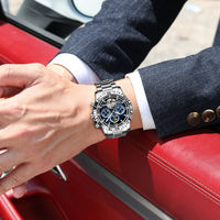 Nouvelle montre mécanique pour homme POEDAGAR 1423 de luxe, étanche, avec tourbillon creux, automatique, en acier inoxydable
