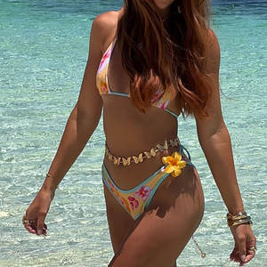 جميع أنحاء الرقمية مخصص الأزهار المطبوعة الصيف أنيقة ملابس الشاطئ ملابس الشاطئ 3 قطع الشاطئ الغطاء النساء ملابس السباحة - Product Image 6