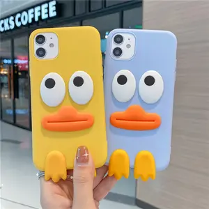 गर्म बिक्री OEM प्यारा 3D कार्टून Ducklings नरम सेलफोन मामलों Oppo के लिए रस्सी Realme C11 C21y A94 A15 A72 A53 प्रेमी के लिए वापस कवर