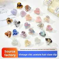 Mini-Haarspangen aus Acetat in Herzform, niedliche, süße Party-Haaraccessoires für Frauen und Mädchen, für halb hochgestecktes Haar