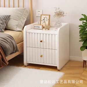 Wooden bedside table, cross-border creative home bedroom <b>small</b> bedside storage <b>cabinet</b>, multi-functional solid wood - Product Image 3