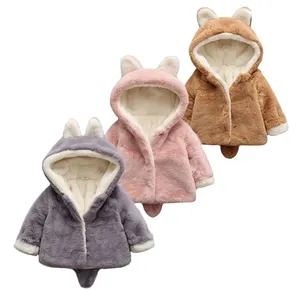 Зимнее теплое пальто из искусственного меха для новорожденных девочек, верхняя одежда, накидка, куртка, детская одежда, комбинезон, плотная верхняя одежда
