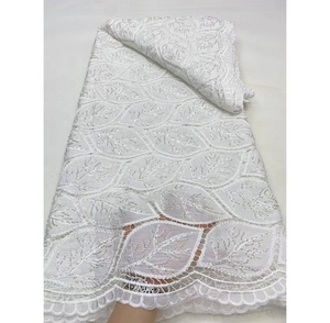 Toplace prezzo all'ingrosso <span class=keywords><strong>bianco</strong></span> <span class=keywords><strong>ricamato</strong></span> <span class=keywords><strong>Tulle</strong></span> dal cortile in rilievo Chiffon tessuto di pizzo matrimonio africano per abito da sposa - Product Image 1